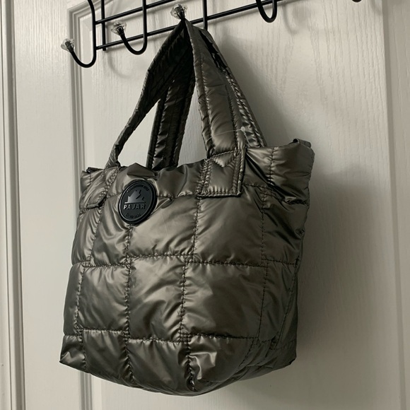 Silver / Space Grey Quilted Puffer Small Pajar Handbag / Crossbody Bag - Picture 3 of 15